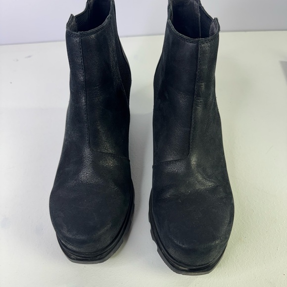 Sorel Women's Joan of Arctic Wedge III Chelsea boots in black leather size 11 - Picture 5 of 11